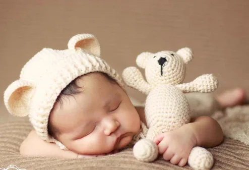 

Infant Girls Boys Photography Prop Crochet Knit Costume Bear Ears Hat Solid Animal Cute Caps Baby Beanie Photography Accessories