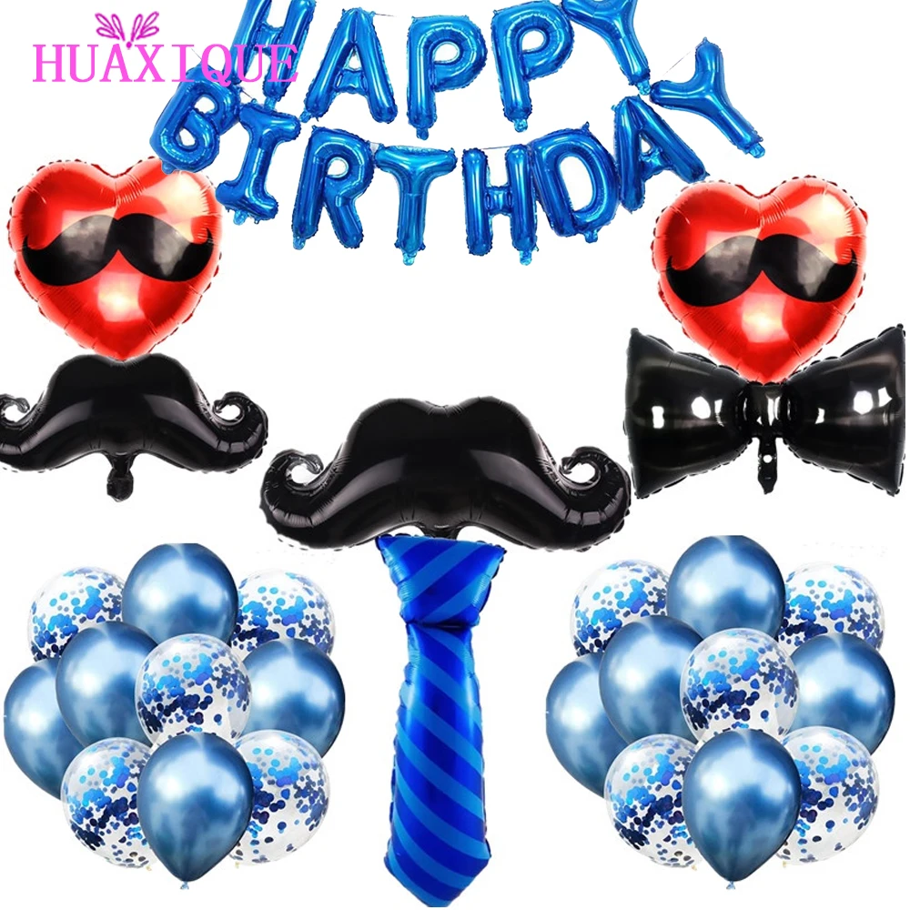 

Black Bow Tie Mustache Balloon Balloon Set Banner Father's Day Men Birthday Party Decorations Baby Shower Decoration Globe