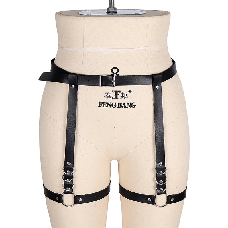 

Пояс-портупея женский из искусственной кожи, пикантный пояс в стиле панк, готический Пояс для чулок, аксессуары для вечевечерние