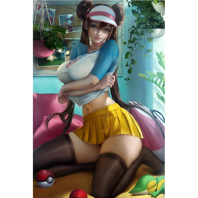 

Monster Anime Wall Poster Custom Cartoon Japanese Sexy Girl Canvas Paintings Art Print Hanging Pictures for Bedroom Living Room