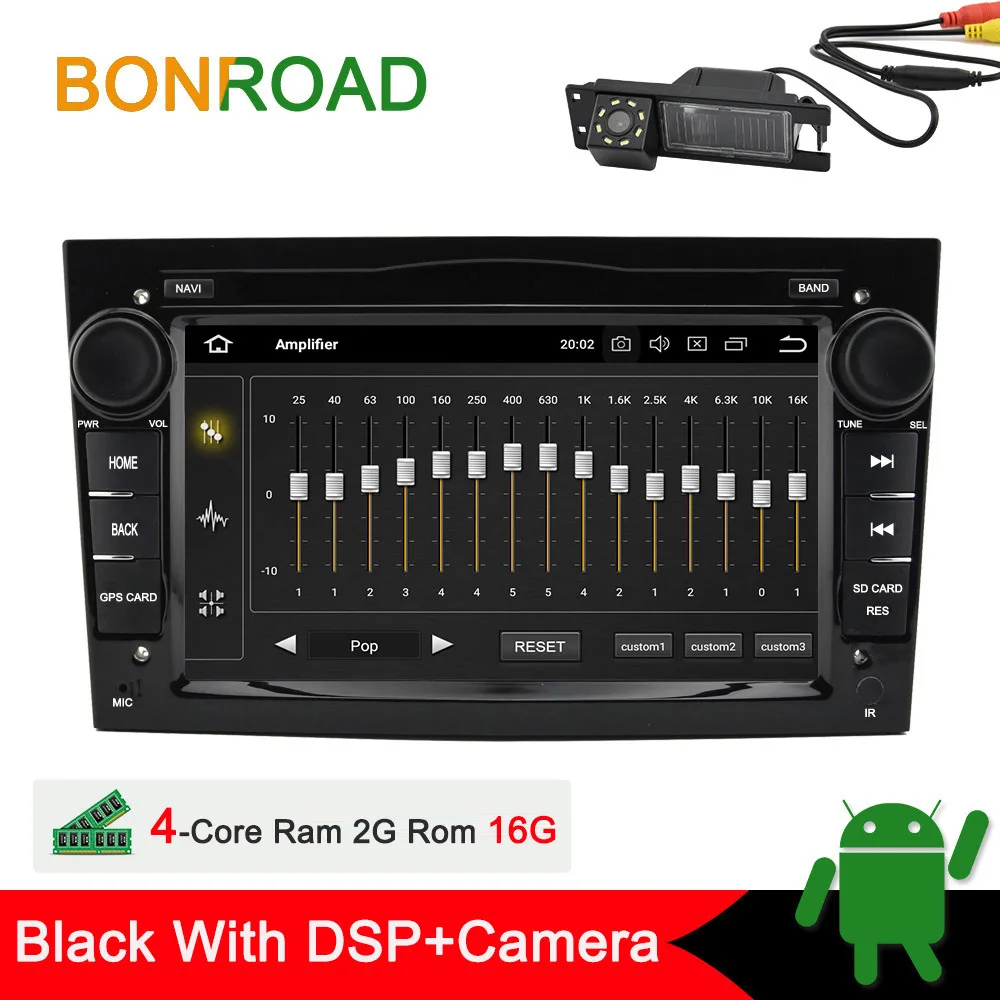 PX30 DSP Black Cam Bonroad Android 9,0 PX30 PX5 DSP автомобильный мультимедийный плеер радио gps навигация для Opel/Astra/Vectra/Antara/Zafira/Corsa(без dvd - Color: PX30 DSP Black Cam