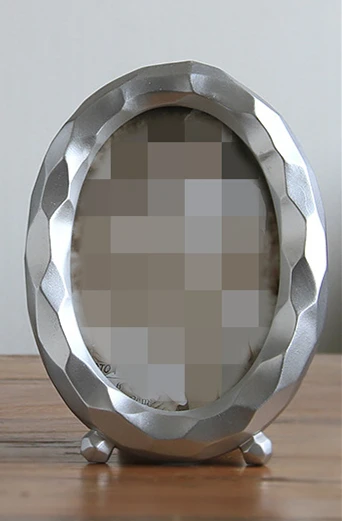 8 inch oval silver Овальные прямоугольные фоторамки золотого и серебристого цвета, Фоторамки из смолы, фоторамки для домашнего декора на столе, фоторамки - Цвет: 8 inch oval silver