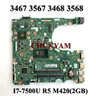 Новинка материнская плата для ноутбука dell Vostro Series 14 3468 3568 для ноутбука I7-7500U R5 M420(2 ГБ) 15341-1 0KDKDJ материнская плата