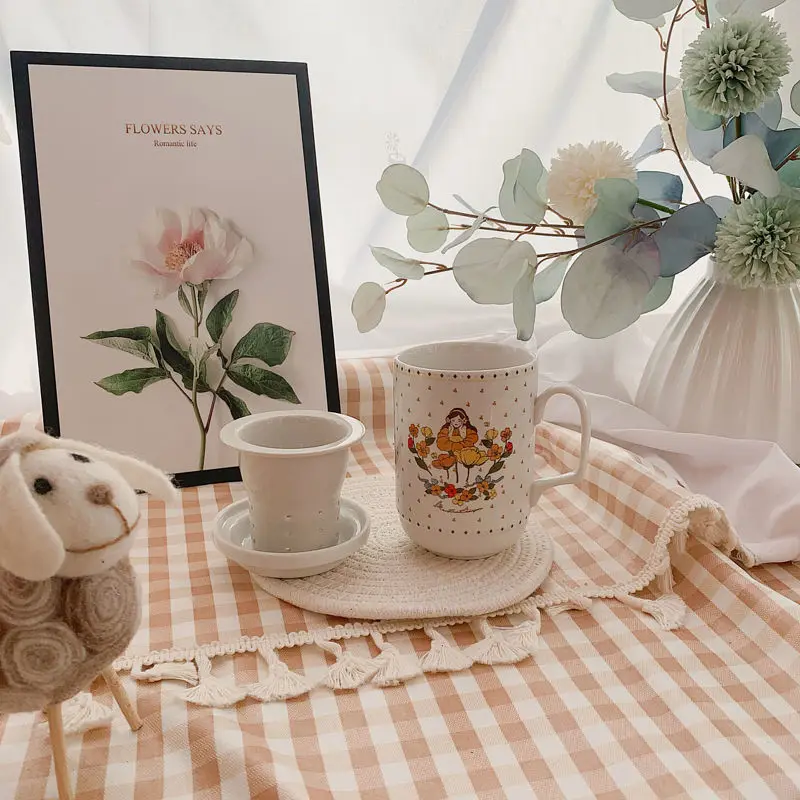 Креативная французская кружка керамические кружки с дренажом для чая и крышкой