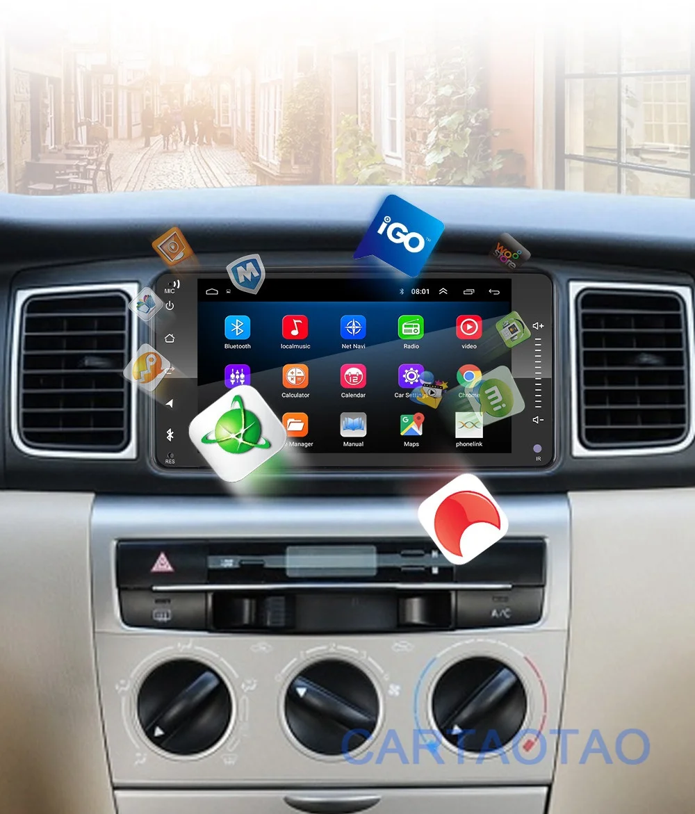2din Android 8,1 универсальный автомобильный DVD для Toyota Corolla Camry Crown RAV4 автомобильный Радио gps навигация Bluetooth WiFi мультимедийный проигрыватель