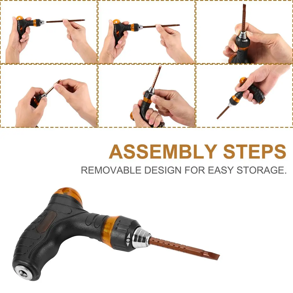 

S2 Alloy Steel Adjustable Ratchet Wrench Screwdriver Bits Set Convenient Durable Household Repairing Hand Tool