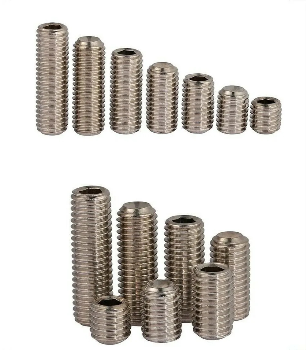 

M10 304 вогнутый концевой винт из нержавеющей стали, шестигранный гнездо, Безголовый винт