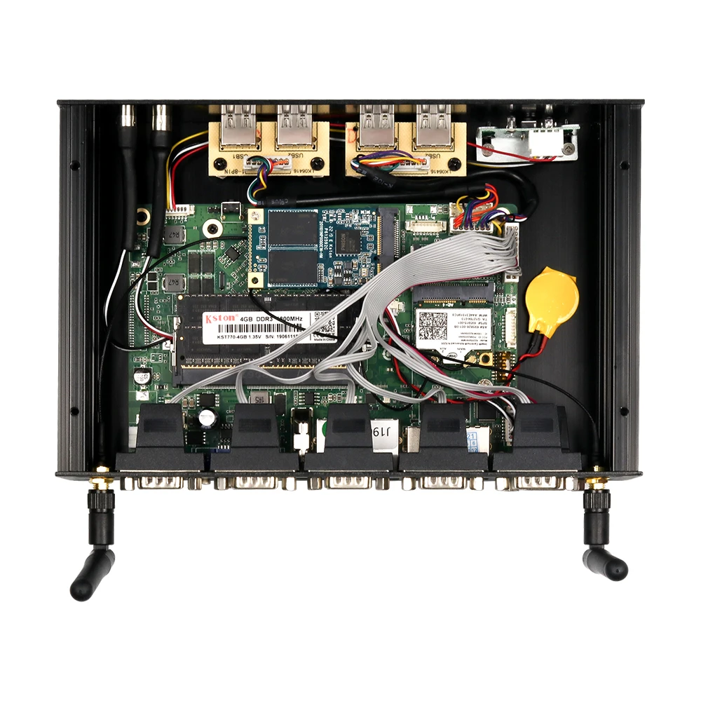 XCY промышленный Мини ПК Intel Core i7 5500U 4500U двойной гигабитный Ethernet Wi-Fi 6xRS232/485 HDMI VGA 8xusb 3g/4 аппарат не привязан к оператору сотовой связи, Windows, Linux