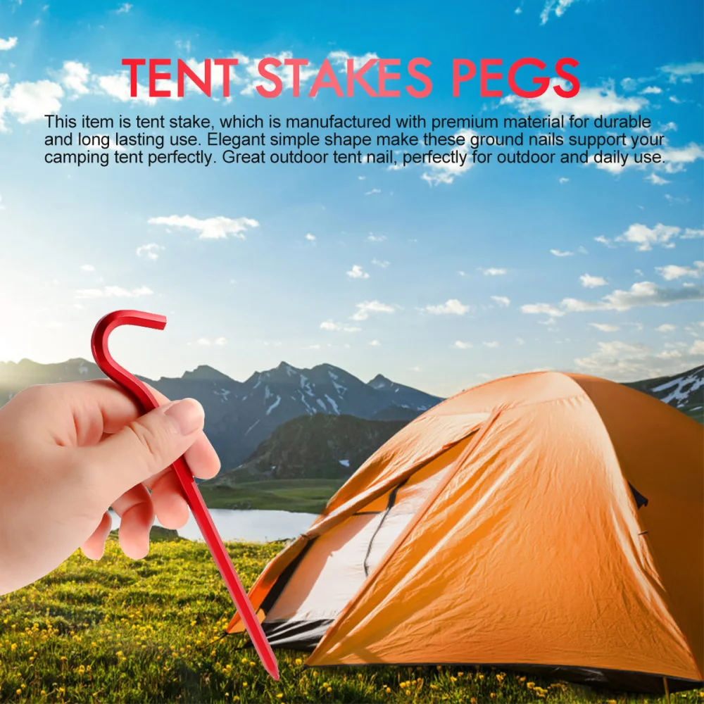 

6pcs Aluminium Alloy Tent Stakes Pegs Ground Stake Outdoor Camping Stakes