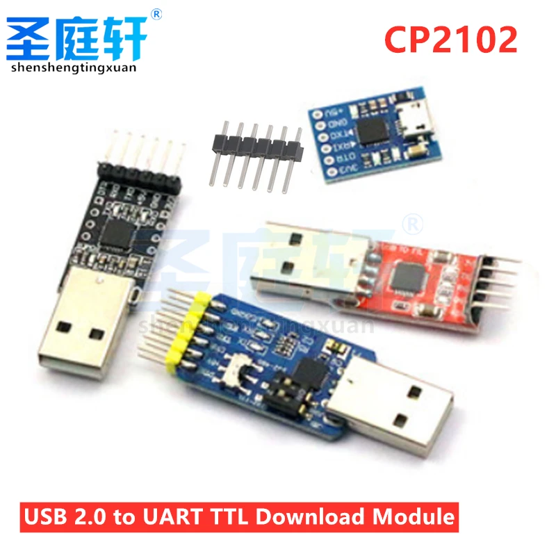 

CP2102 USB 2.0 to UART TTL 5PIN Connector Module Serial Converter STC Replace FT232 CH340 PL2303 3.3V/5V Power for Arduino 1 PCS