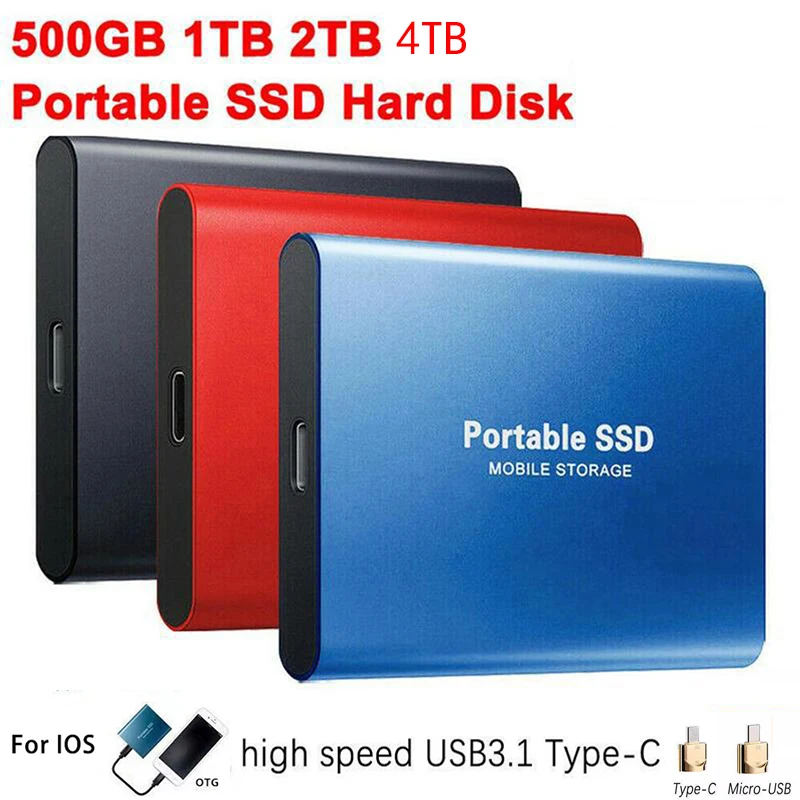 

Высокоскоростной Портативный твердотельный Накопитель SSD Type-C USB, 1 ТБ