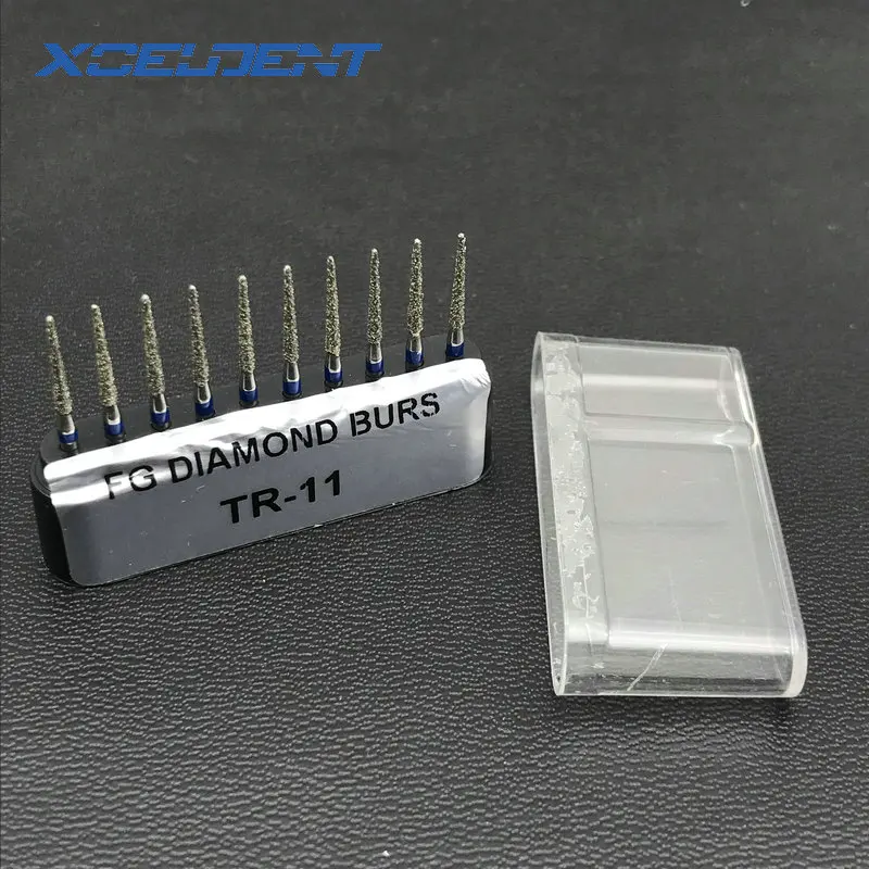 TR-11 10pcs Dental Diamond Burs Drill Dia-burs Polishing Smoothing Whitening Product For High Speed Handpiece Medium FG 1.6M - Цвет: TR-11