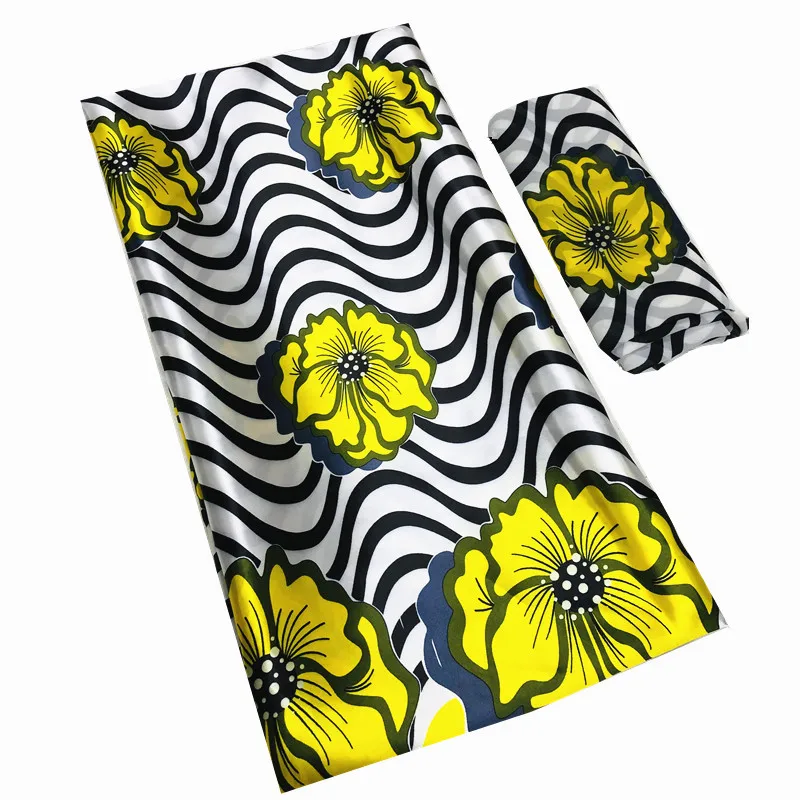 

2020 high quality silk wax hot sale african wax print design satin silk wax fabrics material for wedding dress
