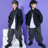 kid hip hop clothing black oversized shirt top stripe streetwear jogger harem baggy pants for girl boy dance costume clothes