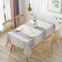 table cloth kitchen table rectangular tablecloth new style garden stripe flower lace tablecloth cotton linen tablecloth