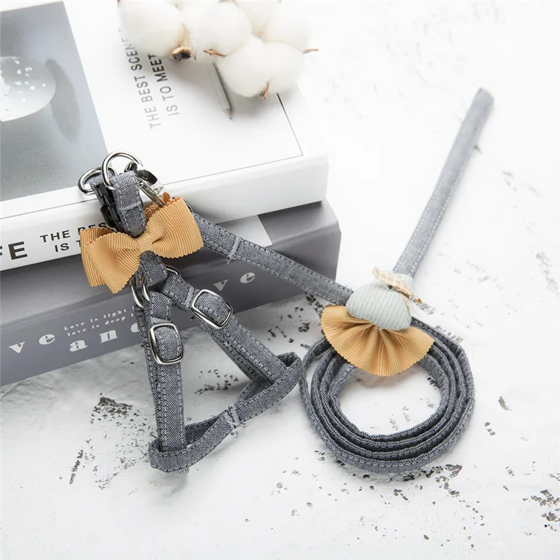 Huatuo Sweet Dress Pet Dog Harness Leash Set Vest for Small Dogs Bow Tie Puppy Princess Chest Strap | Дом и сад