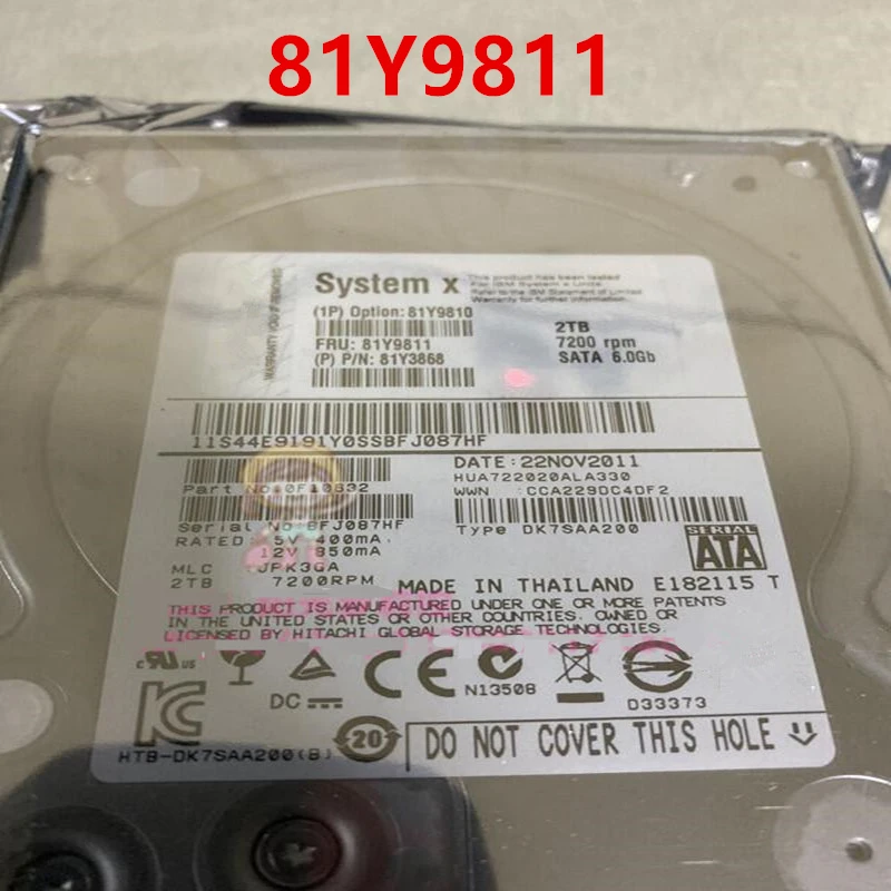 

Original New HDD For IBM X3550 X3650 M4 1.2TB 3.5" SATA 6 Gb/s 64MB 7200RPM For Internal HDD For Server HDD For 81Y9810 81Y9811