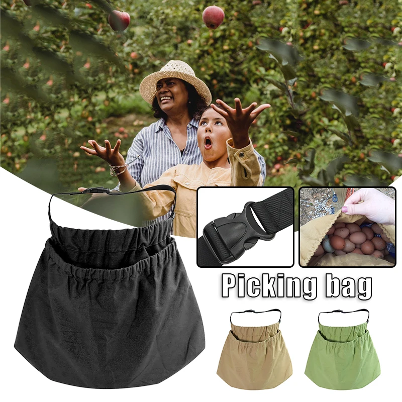 

HOT Harvesting and Weeding Apron for Gardeners Large Capacity Oxford Waist Pouch for Picking Fruits and Vegetable