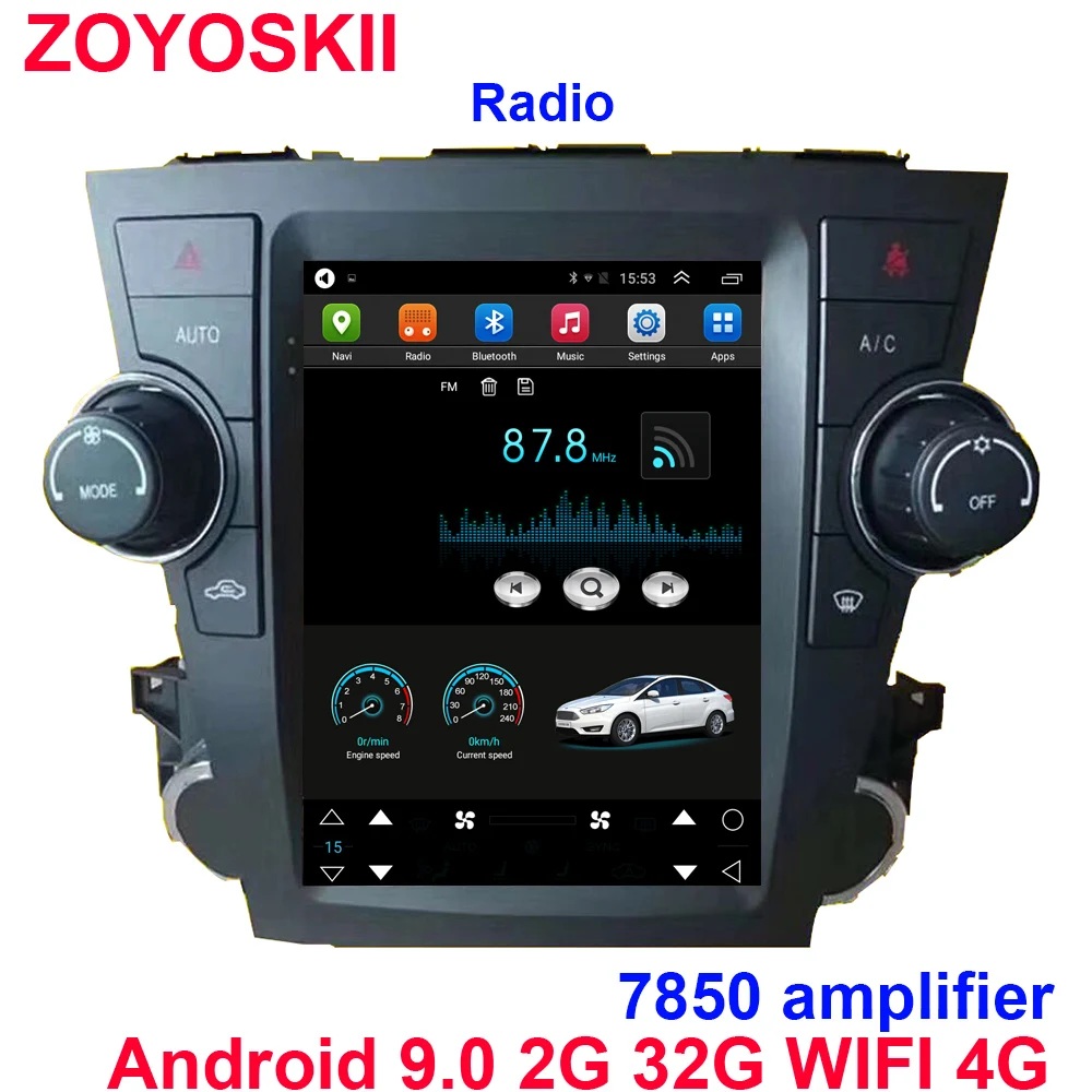 Android 9 0 os 10 4 дюймов вертикальный автомобильный радиоприемник Тесла GPS bluetooth