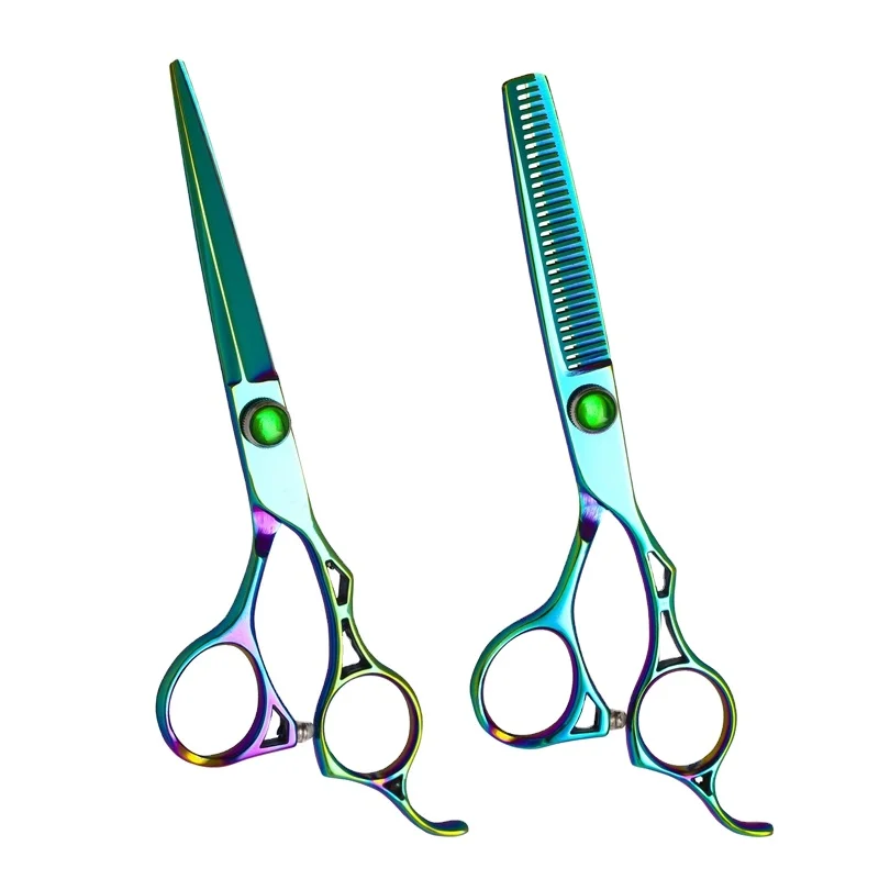 

6 Inch Green Japan Stainless Steel Salon Barber Hair Cutting Shears Professional Hair Scissors