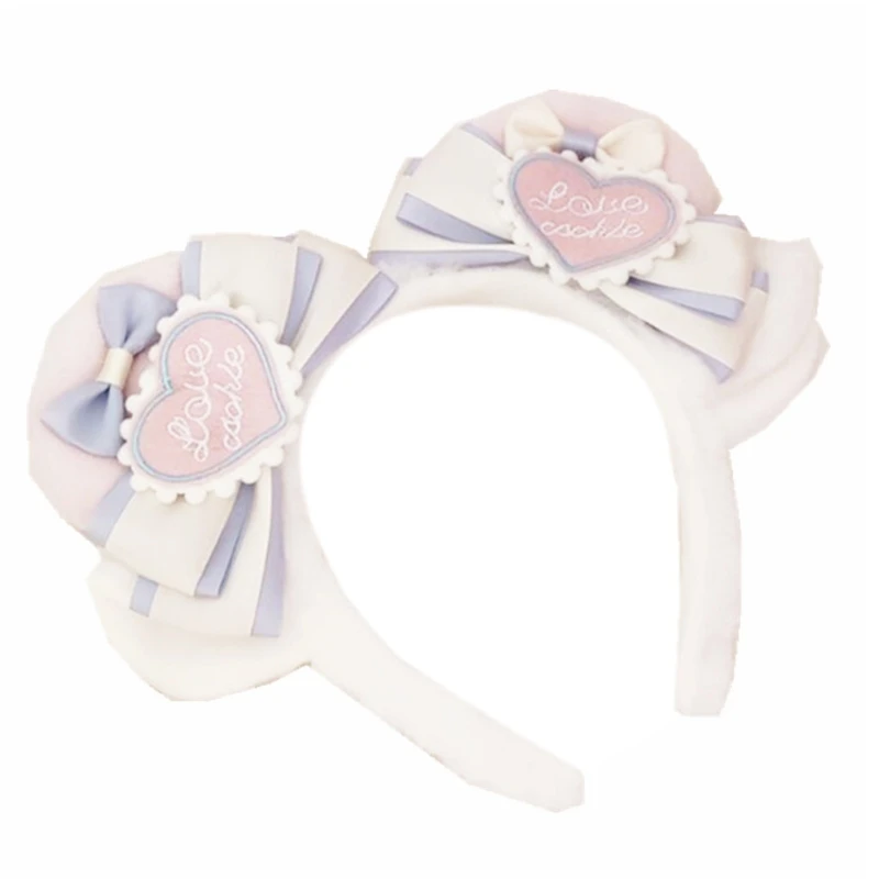 

Lolita Plush Hair Hoop Animal Sheep Ears Headwear Ribbon Bows Headband Halloween Headpiece Anime Cosplay Fancy Dress