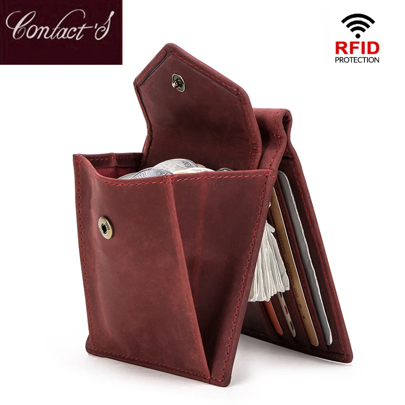 Кошелек из натуральной воловьей кожи с Rfid защитой для мужчин и женщин|Зажимы