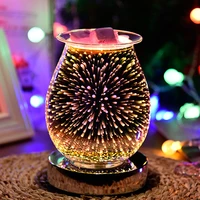 3d glass novelty magic night light aroma electric firework oil wax melt incense burner lamp home decoration valentine day gifts