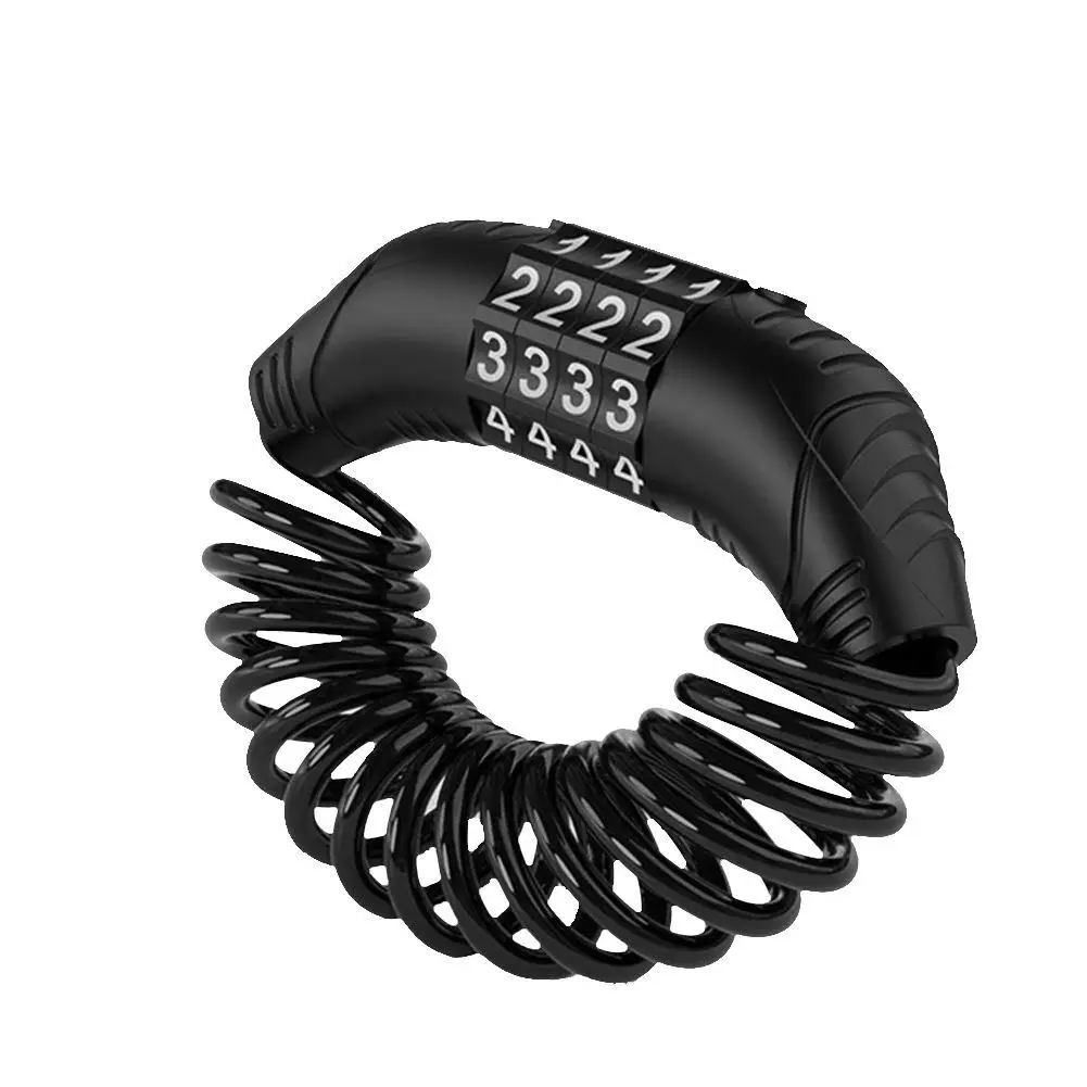 

Замок и кабель для мотоциклетного шлема, прочный 4-значный комбинированный замок, гладкий черный плотный комбинированный штифт, блокировка,...