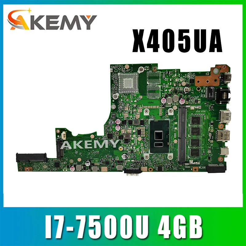 

Akemy for ASUS X405U X405UA X405UN X405UR X405URR X405UQ X405URP X405UF Laotop Mainboard X405UA Motherboard I7-7500U 4GB RAM