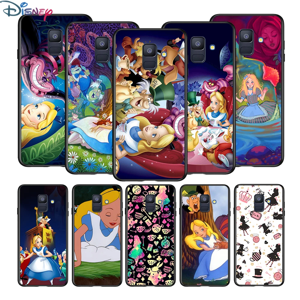 

Disney Alice in Wonderland For Samsung Galaxy A8 A9 A7 A750 A6 A5 A3 A6S A8S Star Plus 2016 2017 2018 Black Phone Case