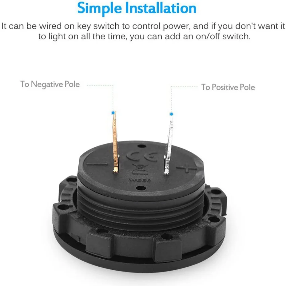 New Mini Round Waterproof Motorboat Motorcycle DC5V-48V LED Panel Digital Voltmeter Tester Monitor Display |