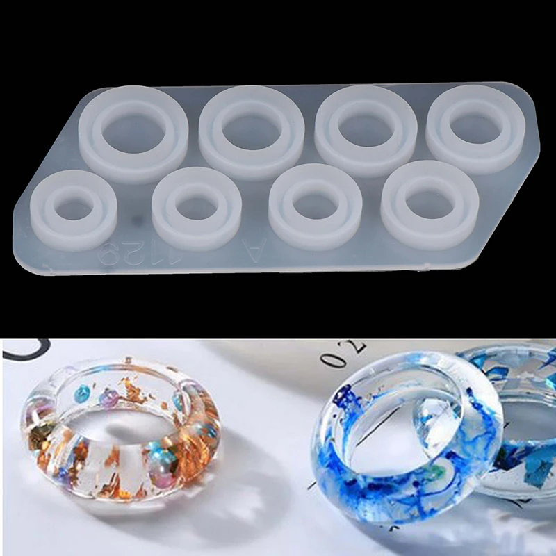 

8 Hole Rings Mold Collection Handmade DIY Making Ring Jewelry Silicone Mold Crystal Epoxy Mould Epoxy Resin For Jewelry Making