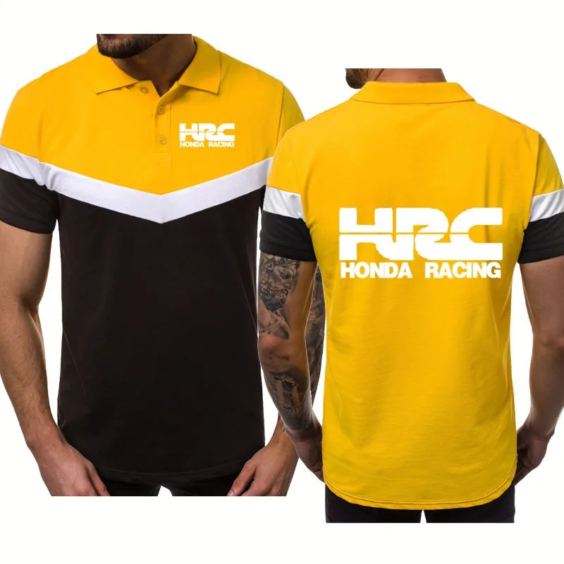 

Men's tops HRC race motorcycle Splicing Summer casual Cotton polo shirt Fashion Hip Hop Harajuku Men's short sleeve