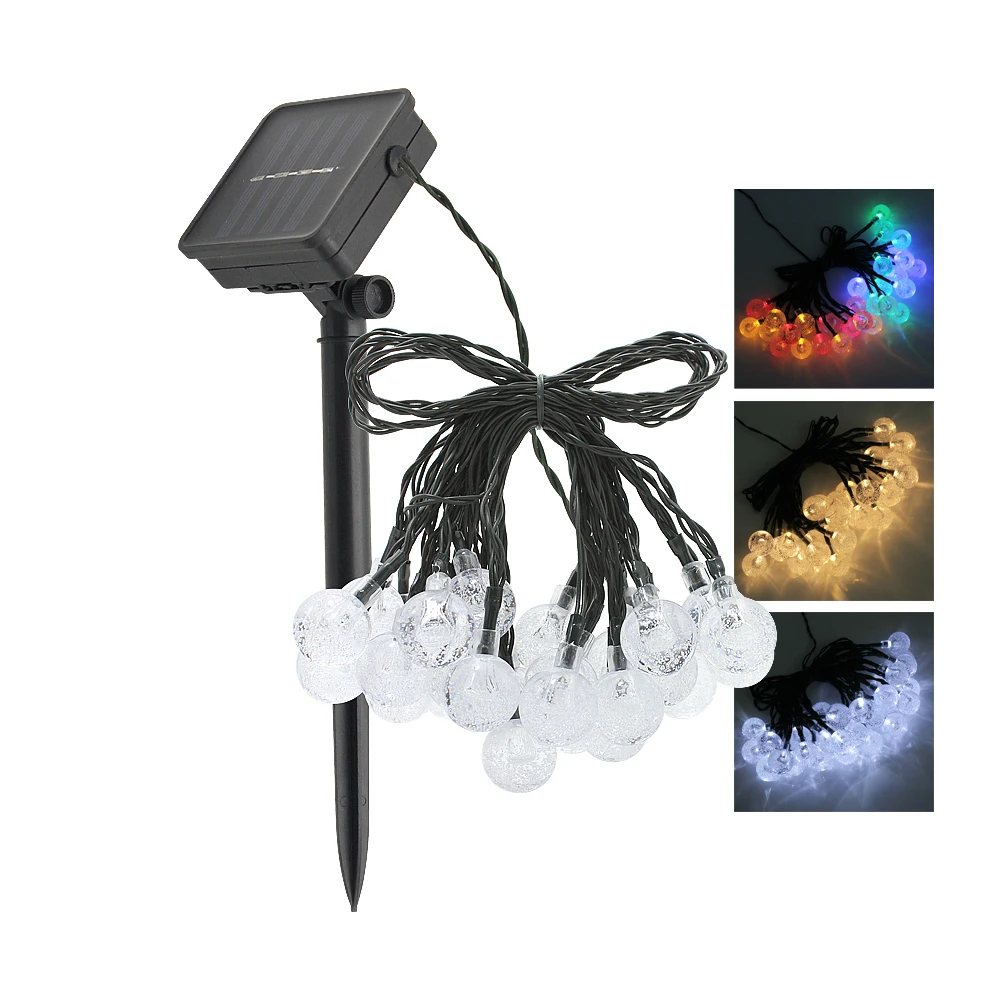 На солнечных батареях светящиеся гирлянды водонепроницаемые хрустальные