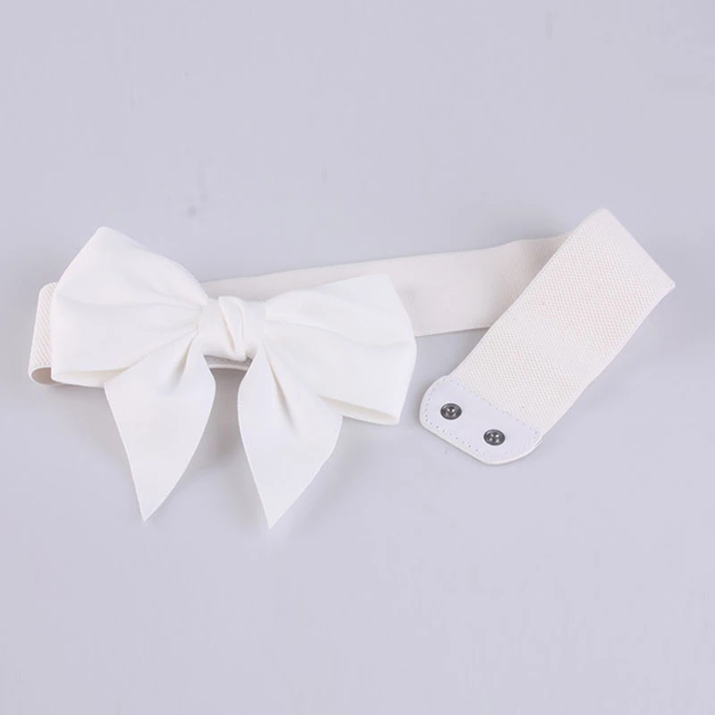 

Accessories 1PCS Women Navy Blue Red Black Wide Corset Korean Belt with Big Bow Waist Band Elastic Waistband for Dress Corset