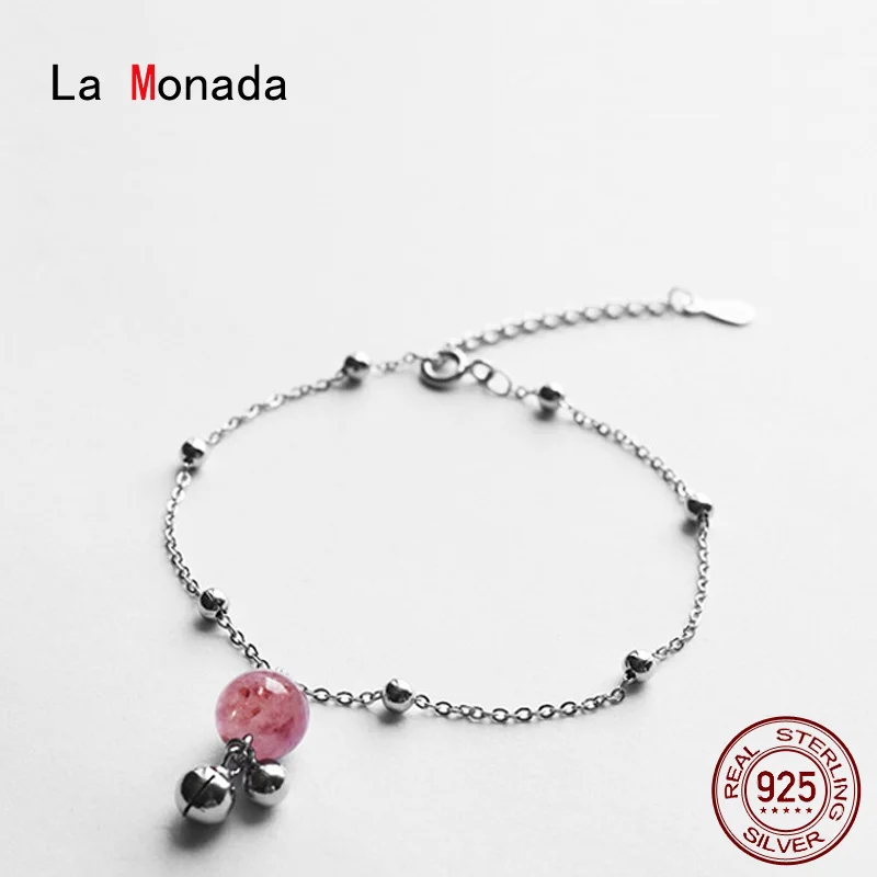 

Браслеты La Monada женские из серебра 925 пробы, с розовыми бусинами