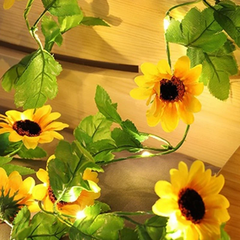 

Artificial Sunflower Led String Light for Home Party Bedroom Decor Lamp DIY Hanging Lighting