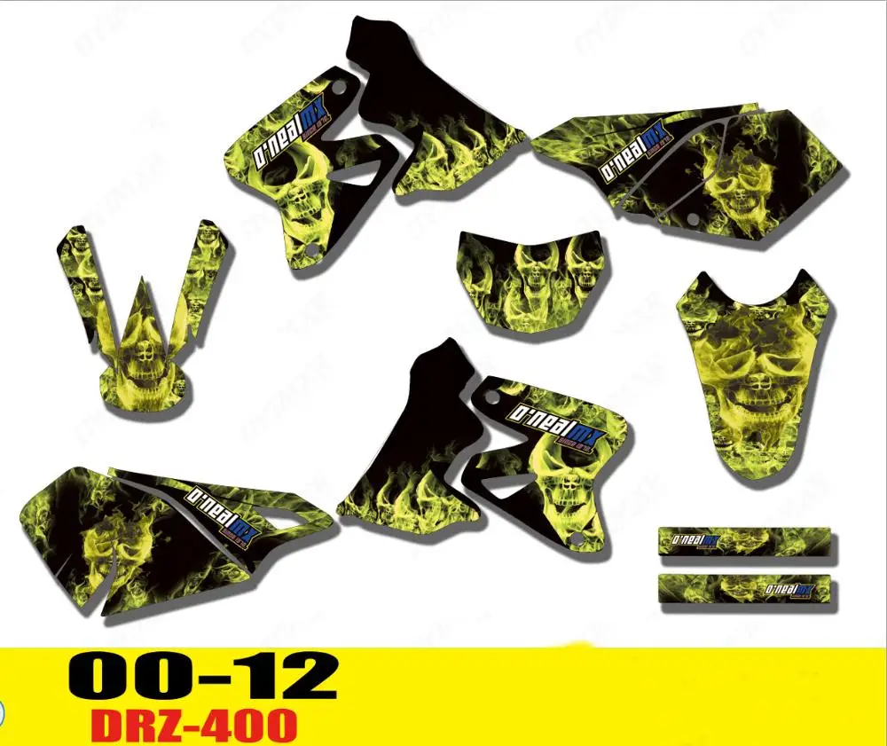 Стиль КОМАНДА ГРАФИКА и фоны наклейки s для Suzuki DRZ400 DR-Z400 DRZ400S DRZ400SM 2000 2001-2012 наклейка мотокросс