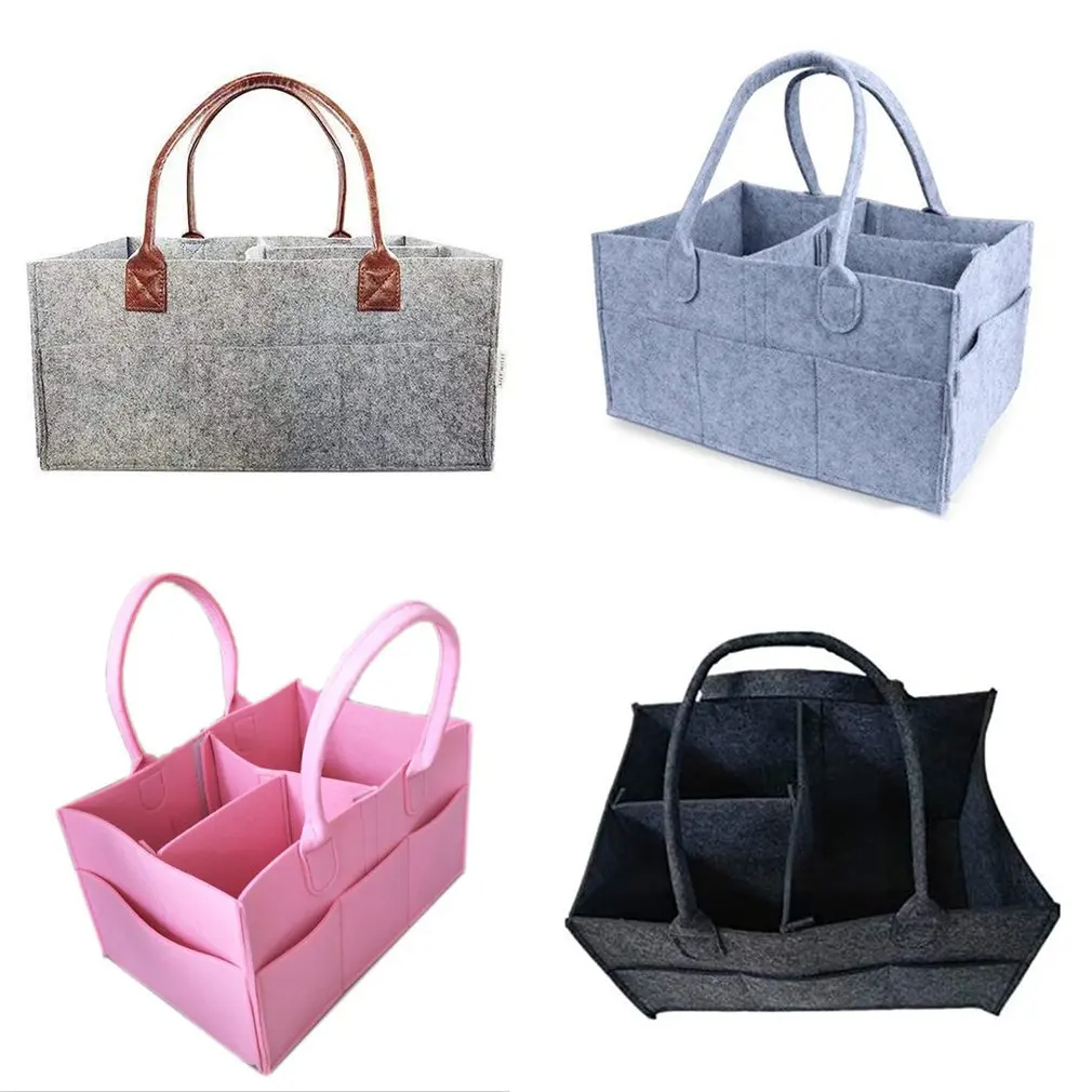 Women Multi-function Handbag Baby Diaper Organizer Foldable Felt Storage Case Bag Lady Portable Changeable Compartments for Mom | Смена