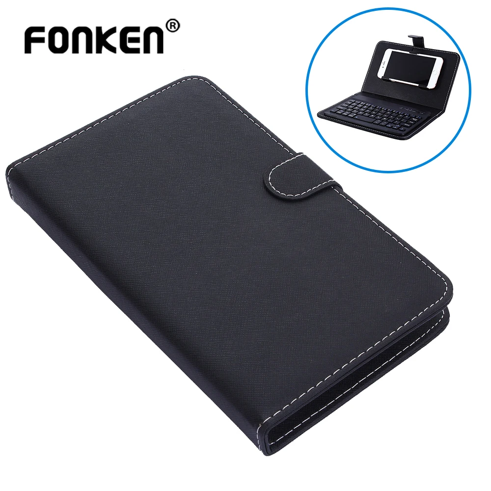 fonken wireless bluetooth keyboard for iphone huawei xiaomi tablet mini keyboard mobile phone gaming keyboard pu case support free global shipping