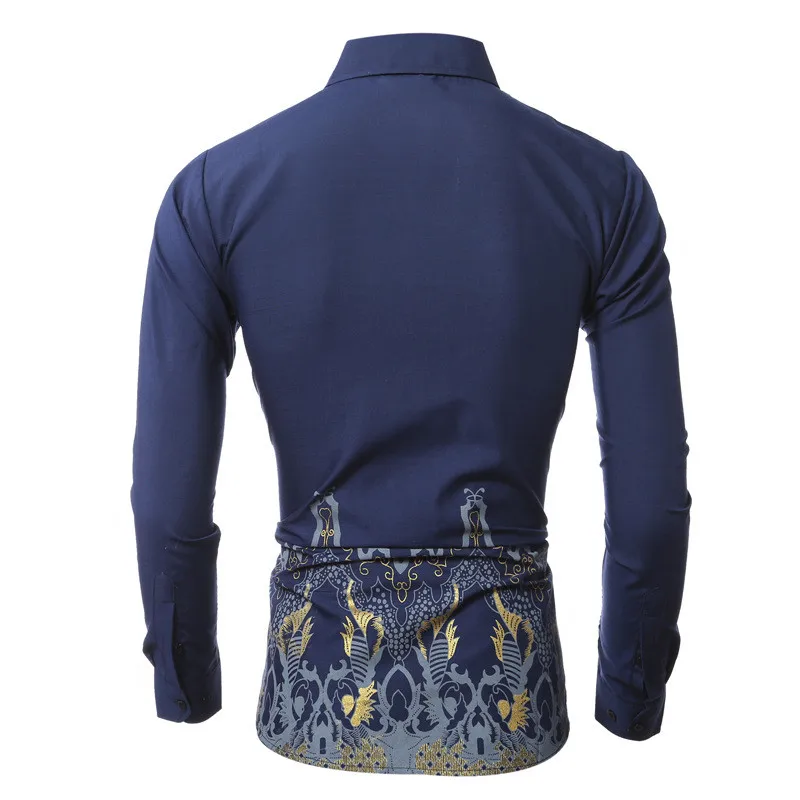 

2020 Print Causal Shirt Cotton Men Fashion Long Sleeves Spring Button up Shirt