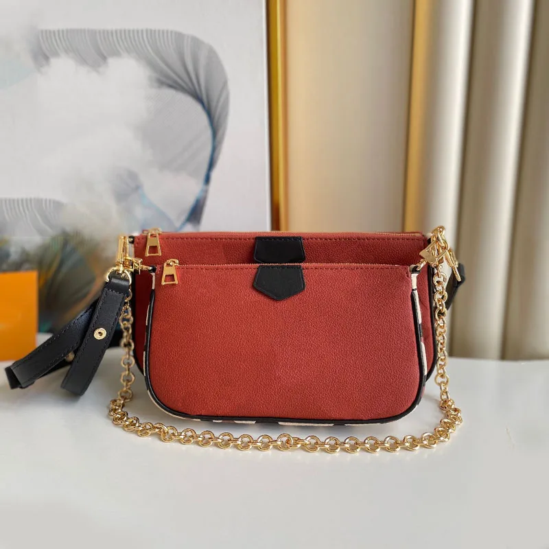 

Роскошная женская кожаная сумка из трех предметов с леопардовым принтом, новая сумочка-мессенджер с цепочкой с высоким чувствительным ощущ...