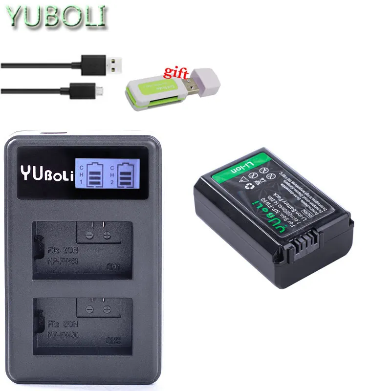 charger and 1battery Комплект из 4 предметов NP-FW50 NP FW50 FW50 Li-Ion Батарея+ ЖК-дисплей Зарядное устройство для sony A6000 NEX-7 NEX-5N NEX-F3 NEX-3D NEX-3DW NEX-3K NEX-5C Альфа 7R II - Цвет: charger and 1battery