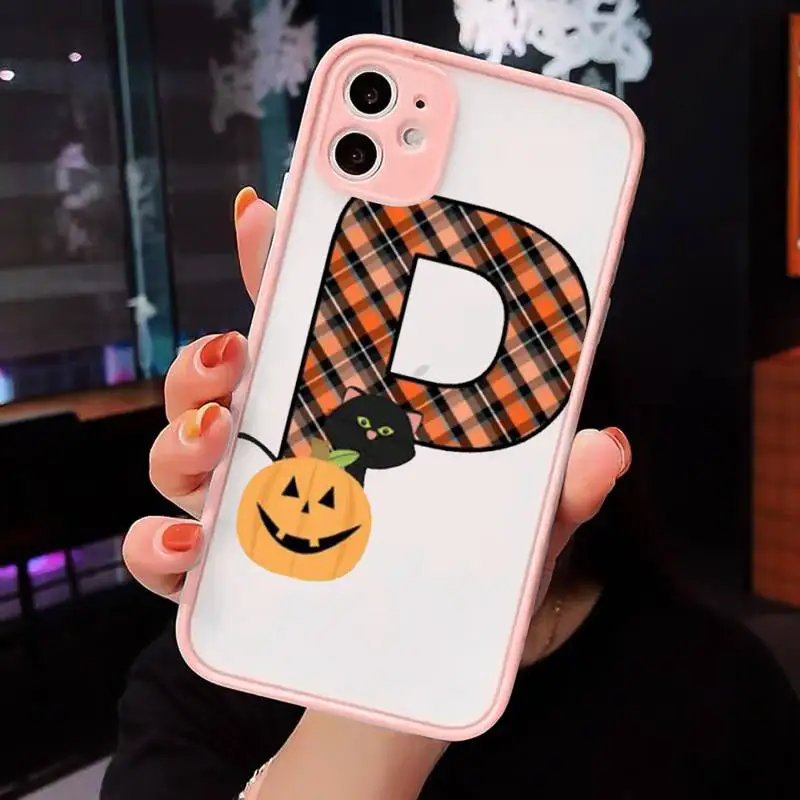 

pink butterfly alfabeto Painted Phone Case For iPhone 12 11 Mini Pro XR XS Max 7 8 Plus X Matte transparent Pink Back Cover