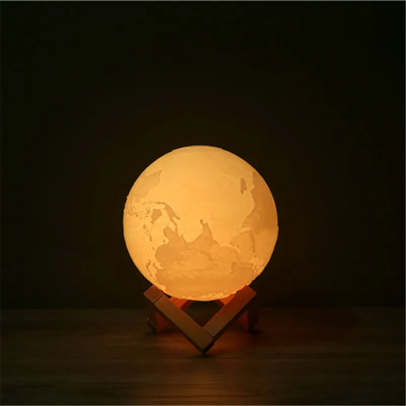 3-D печати земля лунный свет для зарядки Ночная светодиодный светильник 2 цвета