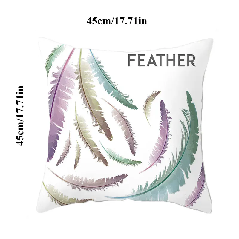 

Feather Dreamcatcher Print Decorative Cushions Pillowcase Peach skin Cushion Cover Throw Pillow Sofa Decoration Pillowcover