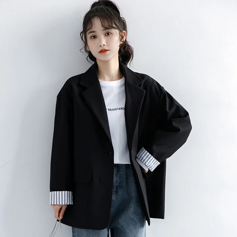 

Women Blazer 2021 Black Suit Coat Women's Spring And Autumn Thin Long Sleeve Casual Suit Trend Black Cardigan
