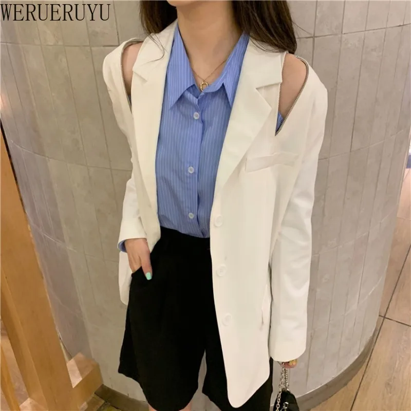 

WERUERUYU Классическая Весенняя женская тонкая куртка пальто 2020 размера плюс Повседневная куртка с длинным рукавом на пуговицах костюм Дамские...