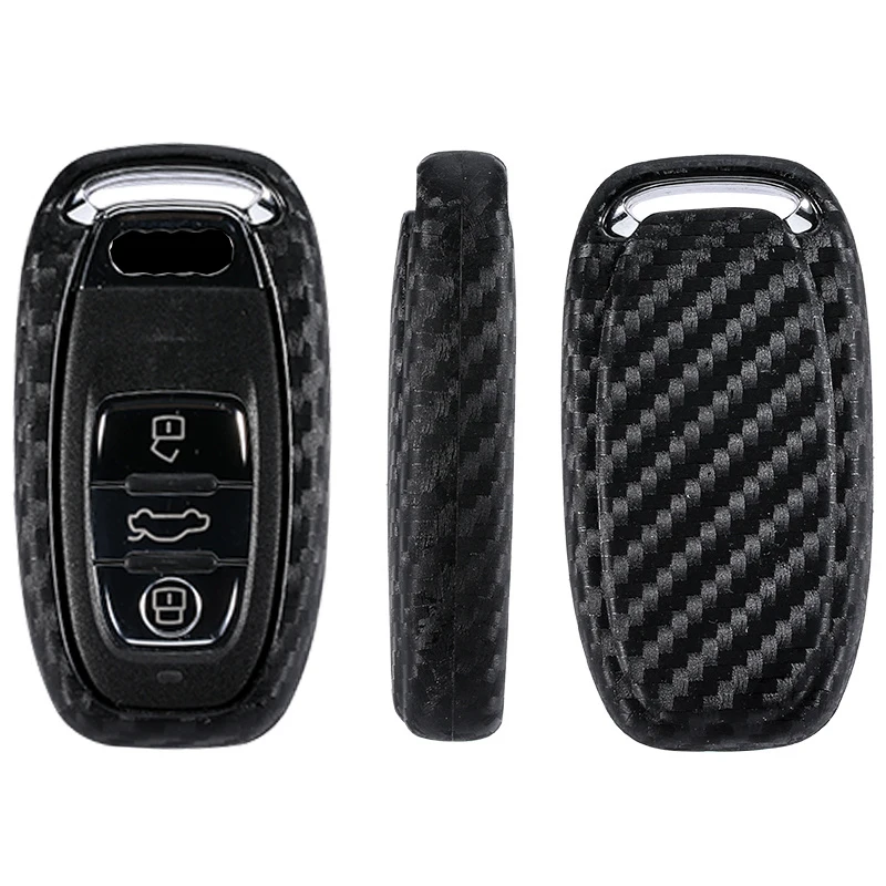 Углеродное волокно текстура Чехол для автомобильного смарт-ключа оболочка
