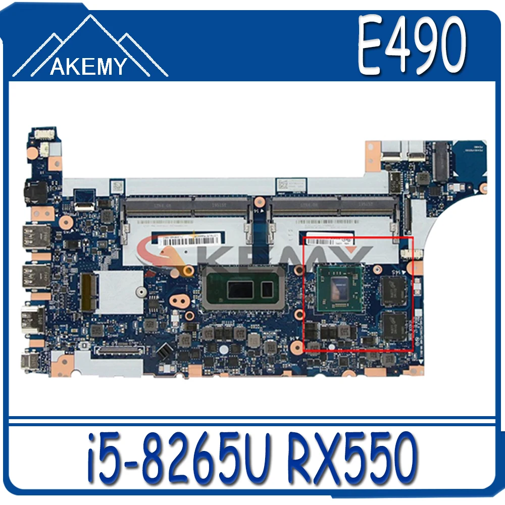 

Akemy For Lenovo Thinkpad E490 E590 Notebook Motherboard NM-B911 CPU i5-8265U GPU RX550 Tested testing FRU 5B20V81851 02DL814